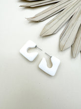 Load image into Gallery viewer, White Chunky Hoop Earrings
