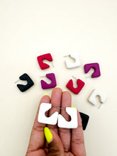 Load image into Gallery viewer, White Chunky Hoop Earrings