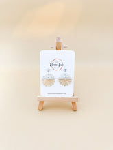 Load image into Gallery viewer, Semi Circle + Fan | Embossed Clay Dangle