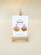 Load image into Gallery viewer, Semi Circle + Fan | Embossed Clay Dangle