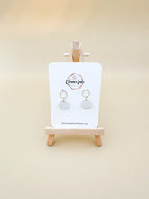 Load image into Gallery viewer, Dainty Pebble w/ Braided Circle Charm Earrings | Dangle Statement Earrings