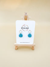 Load image into Gallery viewer, Dainty Pebble w/ Braided Circle Charm Earrings | Dangle Statement Earrings