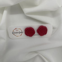 Load image into Gallery viewer, Rose Flower Polymer Clay Stud Earrings