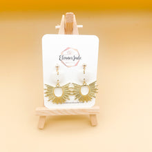 Load image into Gallery viewer, Pebble Dangle w/ Sun Charm | Dangle Statement Earrings