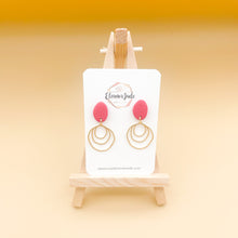 Load image into Gallery viewer, Pebble Dangle w/ Nested Circle Charm | Dangle Statement Earrings