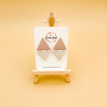 Load image into Gallery viewer, Two Tone Mirrored Triangle | Clay Earrings