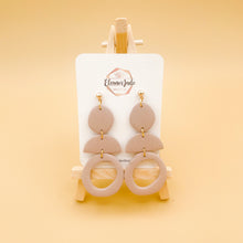 Load image into Gallery viewer, Organic Circle +Semi Circle | Dangle Statement Earrings