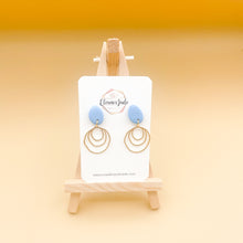 Load image into Gallery viewer, Pebble Dangle w/ Nested Circle Charm | Dangle Statement Earrings