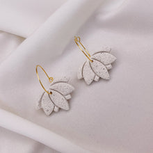 Load image into Gallery viewer, Lotus Flower Hoop | Dangle Statement Earrings