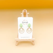 Load image into Gallery viewer, Pebble Dangle w/ Nested Circle Charm | Dangle Statement Earrings