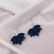 Load image into Gallery viewer, Lotus Flower Hoop | Dangle Statement Earrings