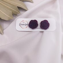 Load image into Gallery viewer, Rose Flower Polymer Clay Stud Earrings