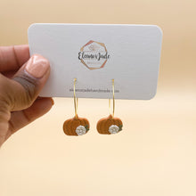 Load image into Gallery viewer, Floral Pumpkin Hoop Earrings