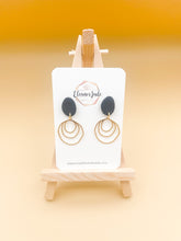 Load image into Gallery viewer, Pebble Dangle w/ Nested Circle Charm | Dangle Statement Earrings
