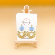 Load image into Gallery viewer, Pebble Dangle w/ Sun Charm | Dangle Statement Earrings