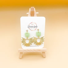 Load image into Gallery viewer, Pebble Dangle w/ Sun Charm | Dangle Statement Earrings