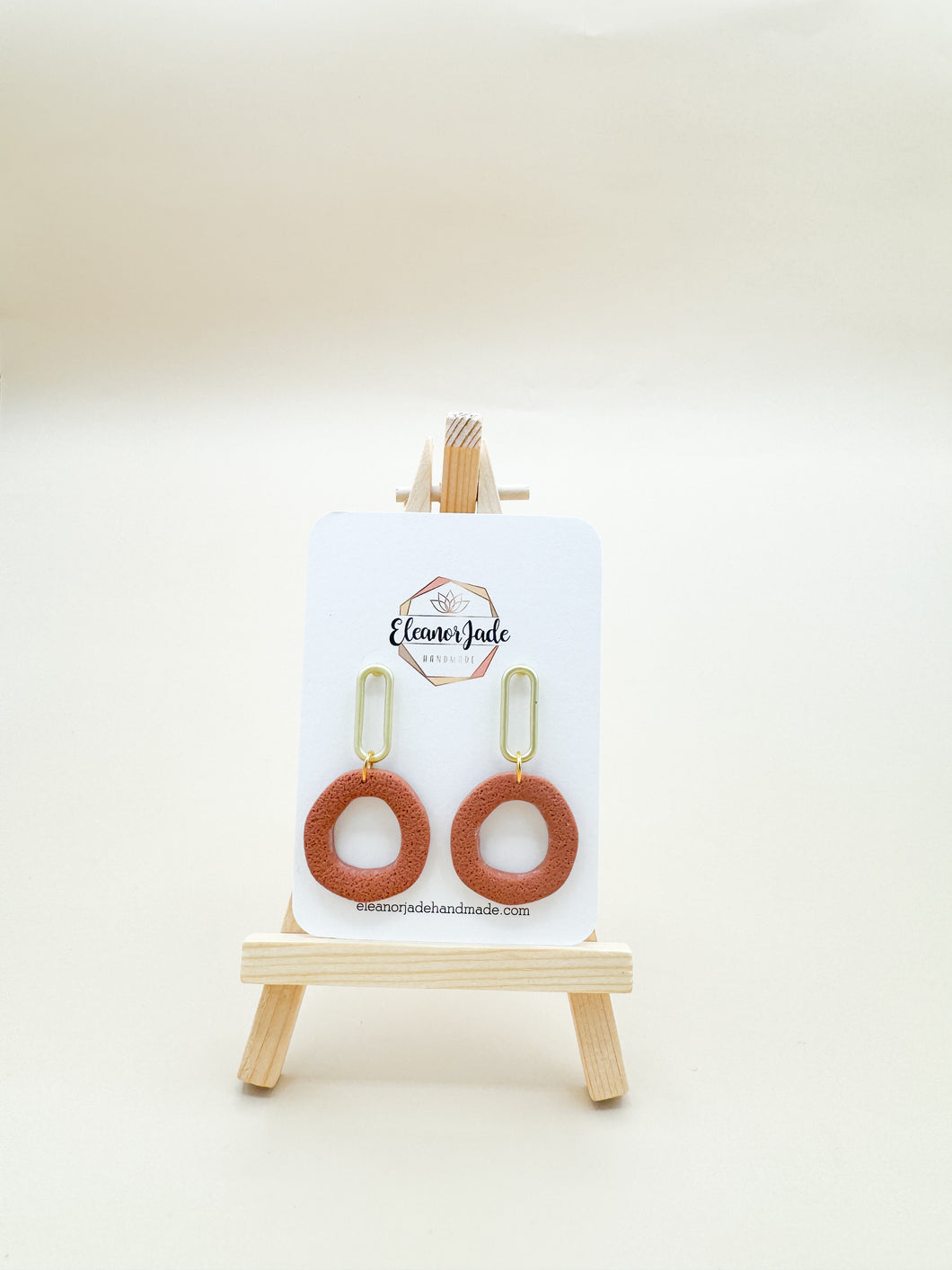 Terracotta Organic Circle Drop Clay Earring