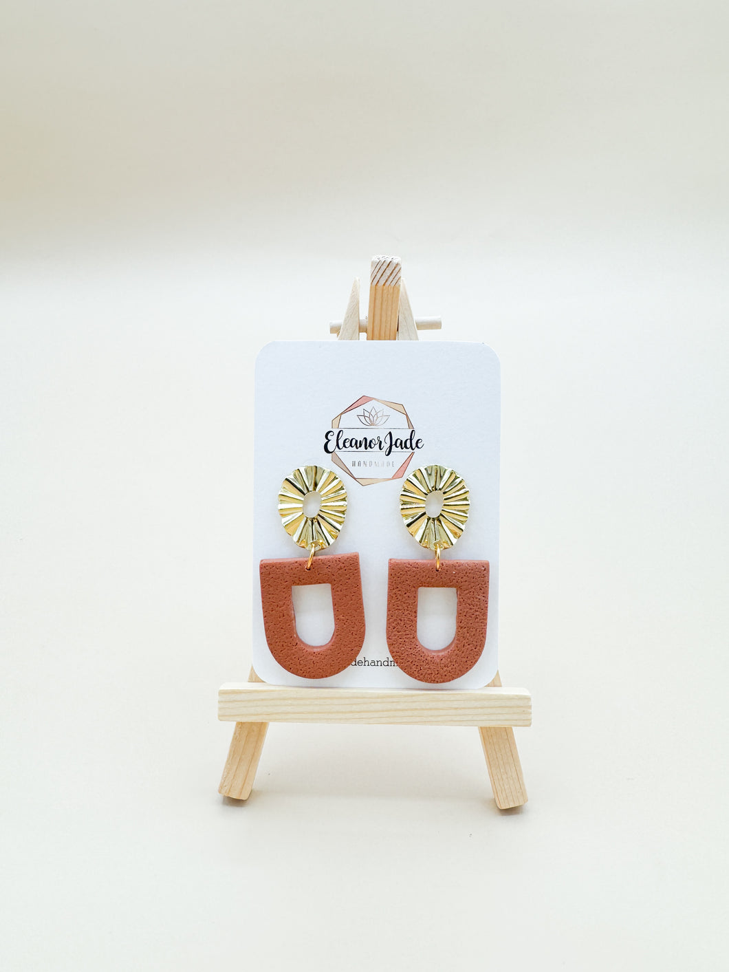 Terracotta Wavy Charm Drop Clay Earring