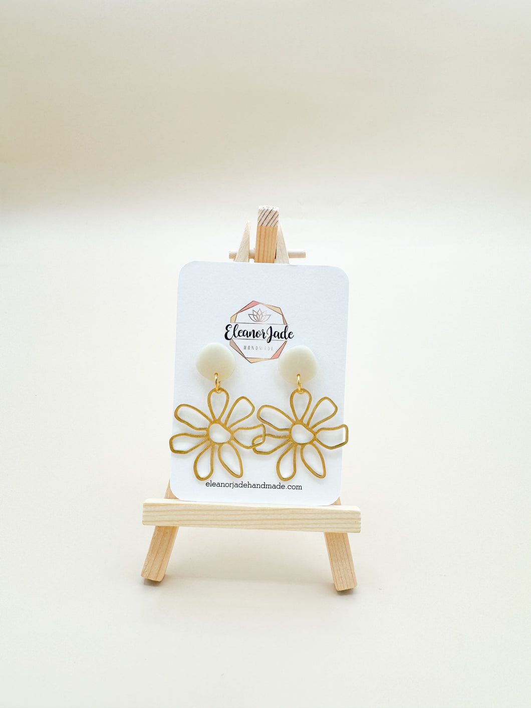 Cream Translucent Flower Charm Dangle