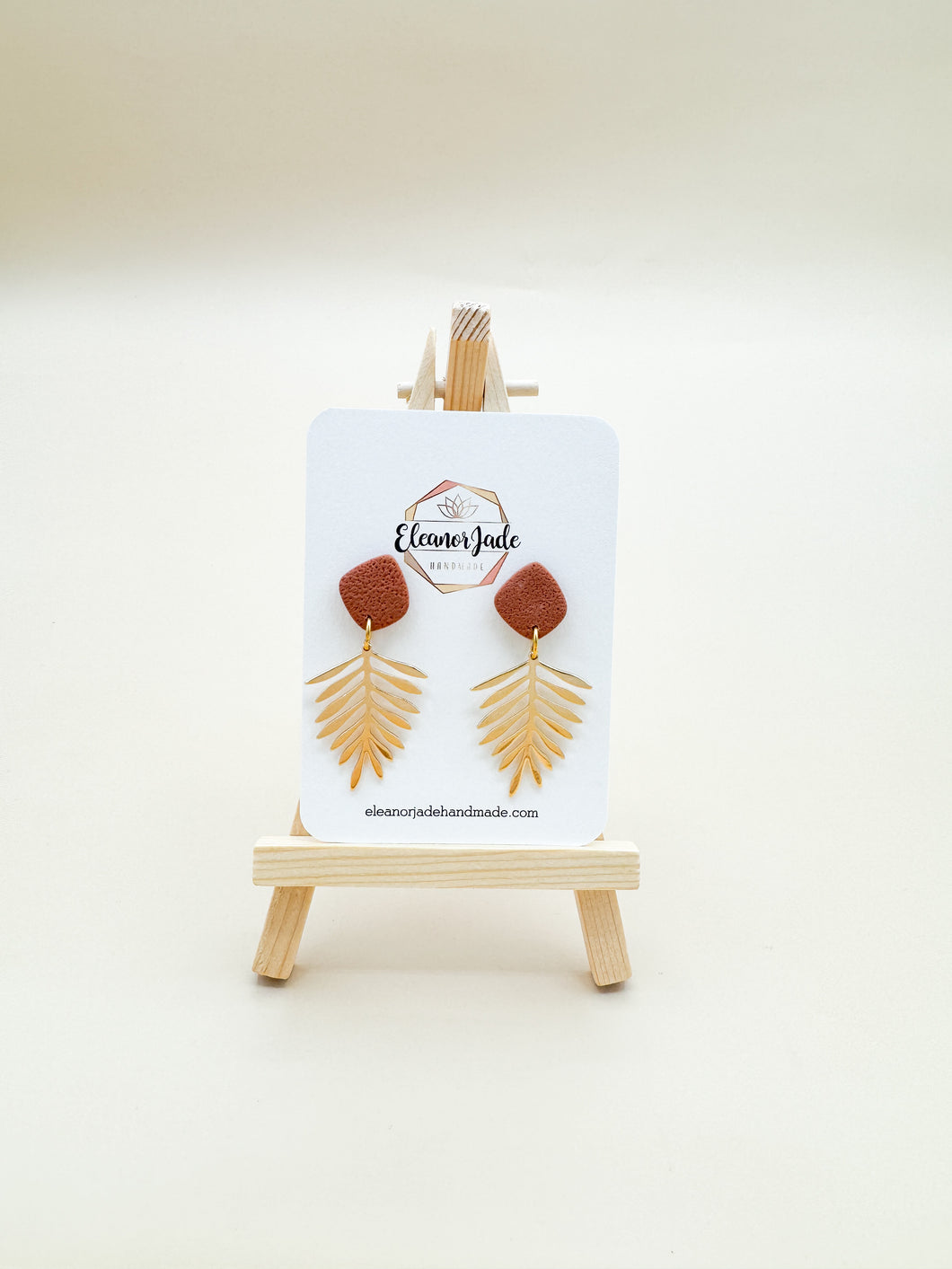 Terracotta Leaf Dangle Clay Dangle Earring