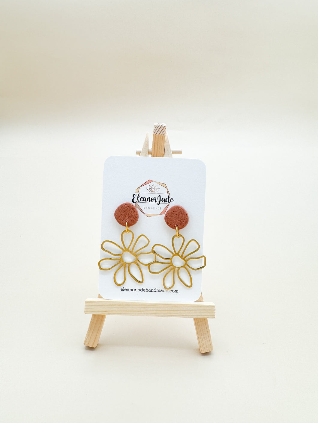 Terracotta Flower Charm Dangle