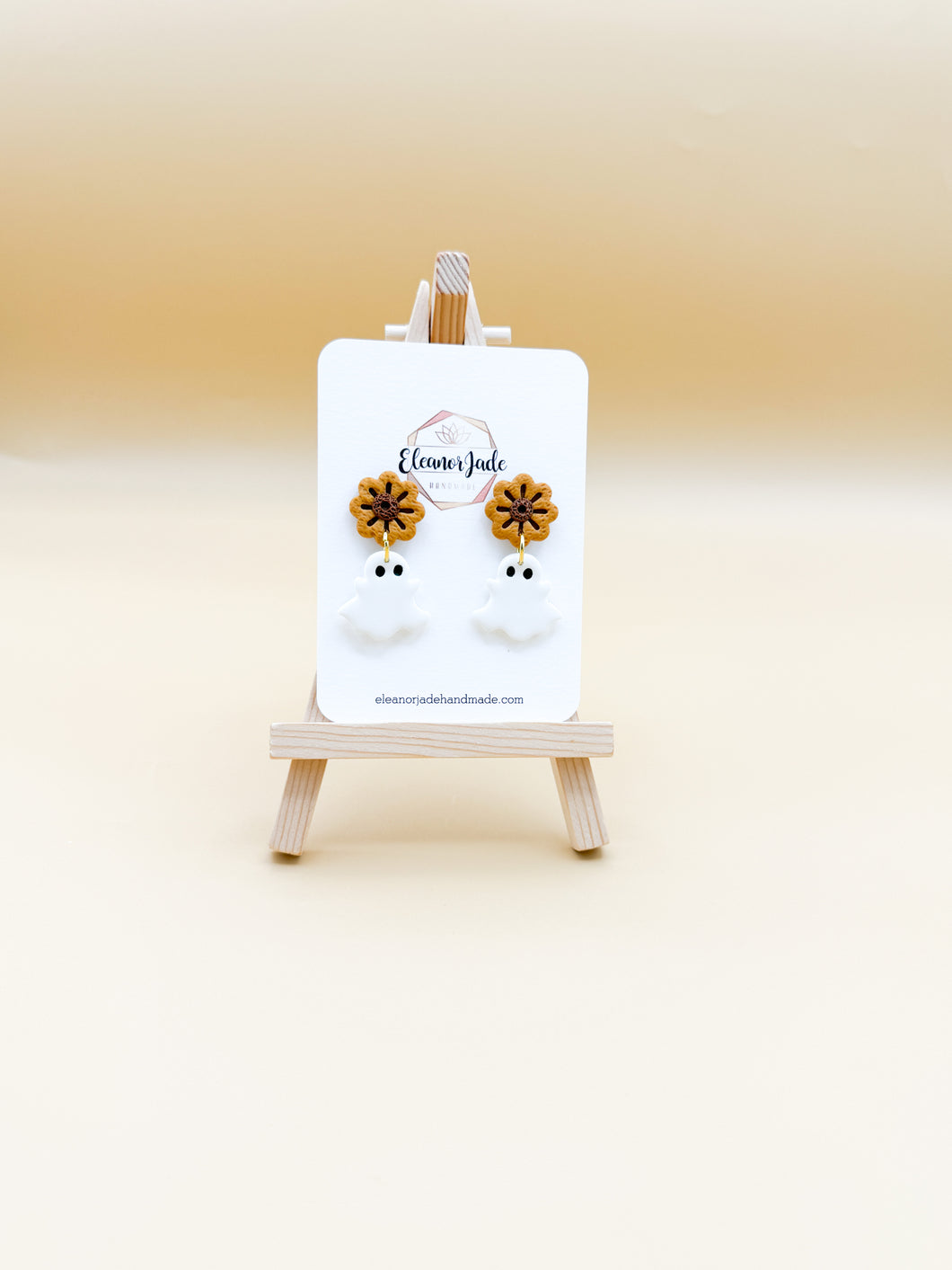 Sunflower Ghost Dangle Statement Earrings