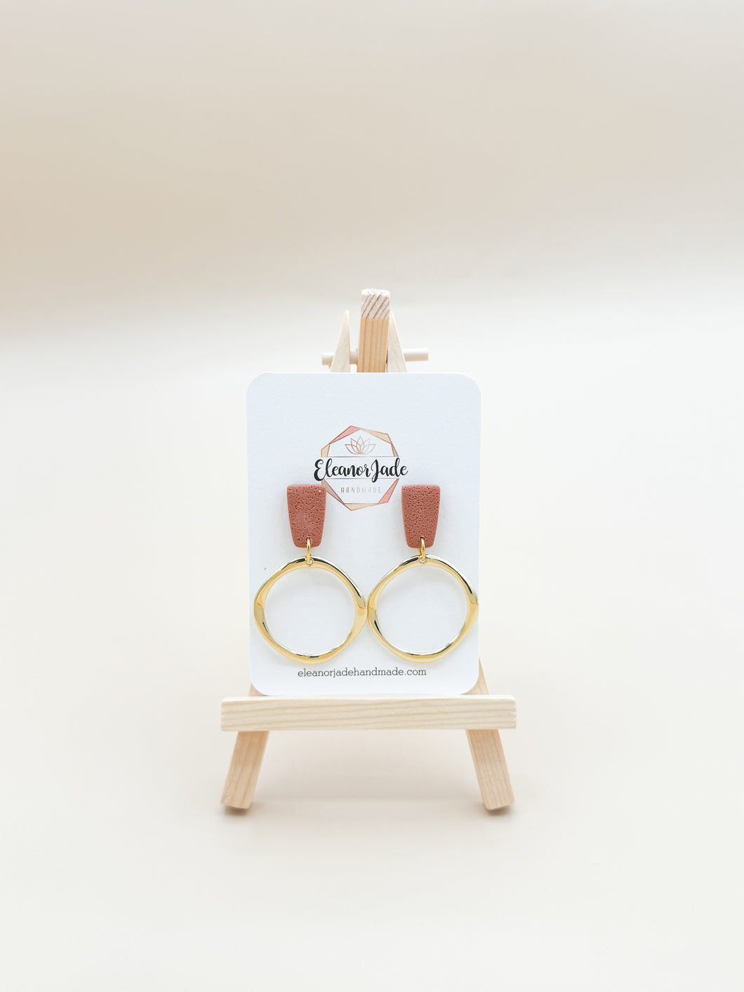 Terracotta + Mini Hoop Clay Dangle