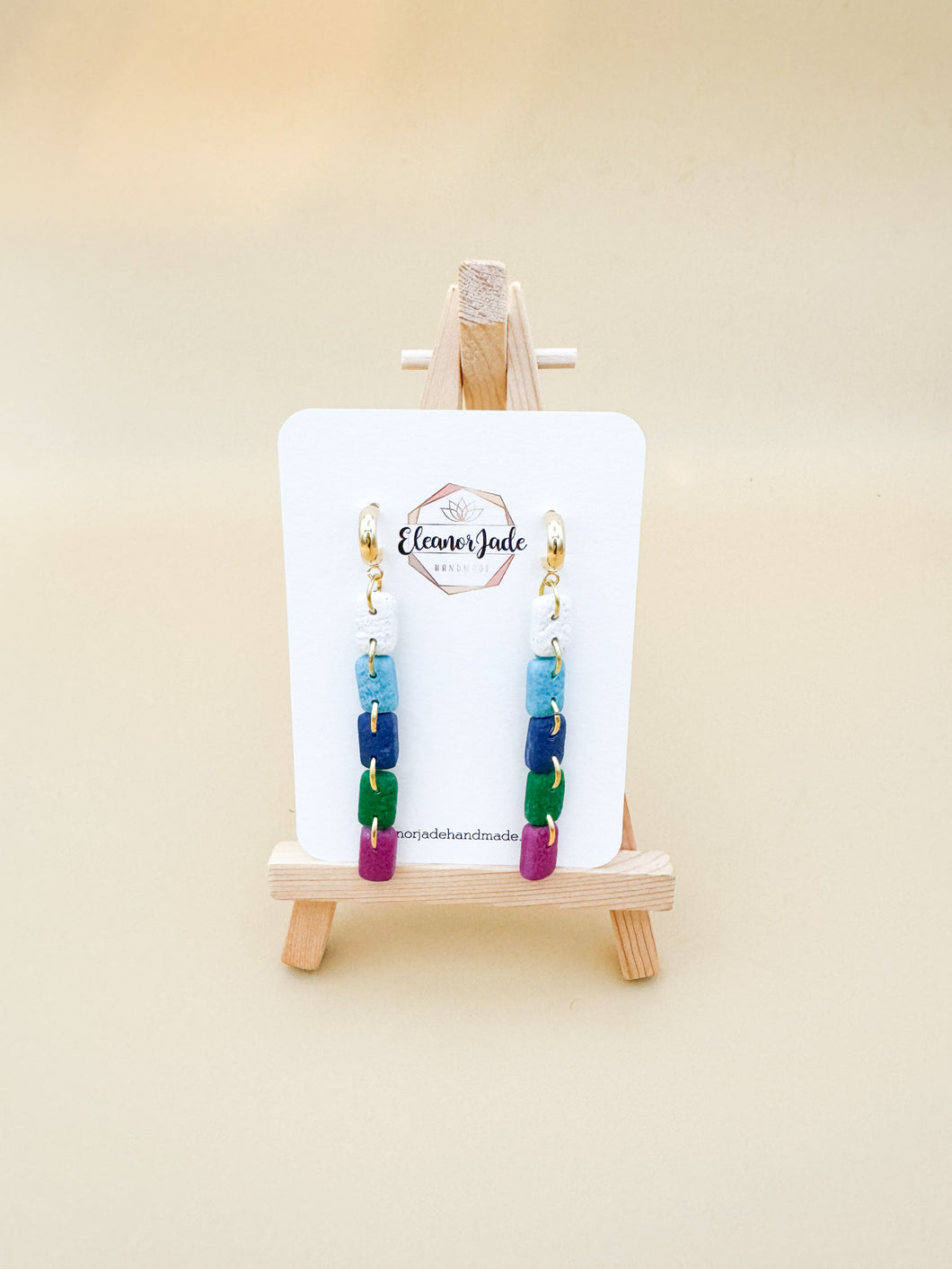 Multi-Color Chain Link Earrings | Dangle Statement Earrings