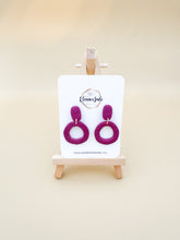 Load image into Gallery viewer, Textured Open Circle | Statement Dangle Earrings
