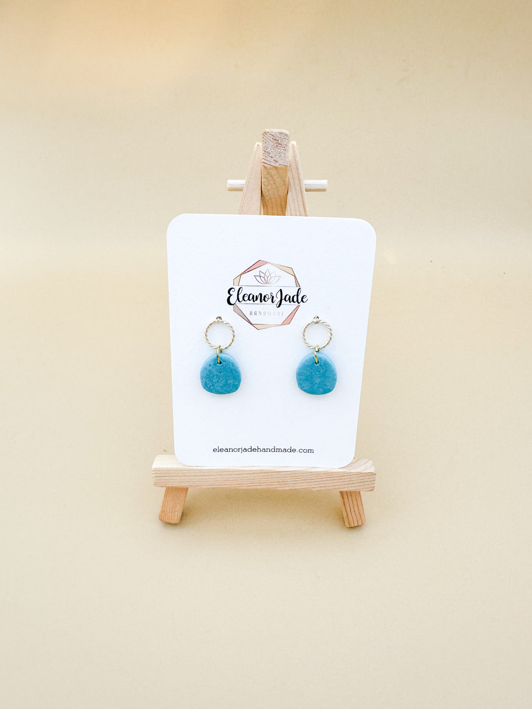 Dainty Pebble w/ Braided Circle Charm Earrings | Dangle Statement Earrings