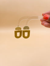 Load image into Gallery viewer, MONA | Mustard Scallop Print Clay Earrings
