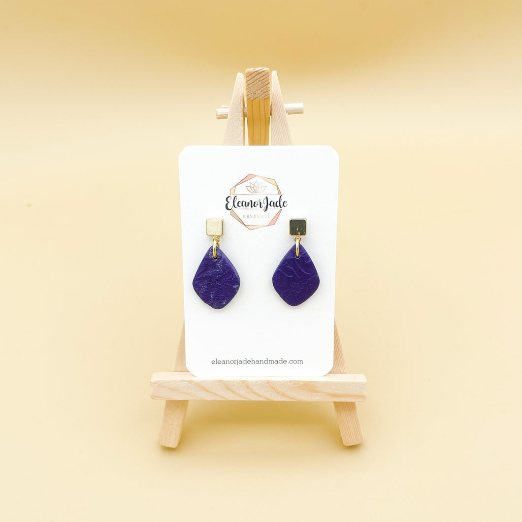 Purple Teardrop Dangle | Statement Earrings