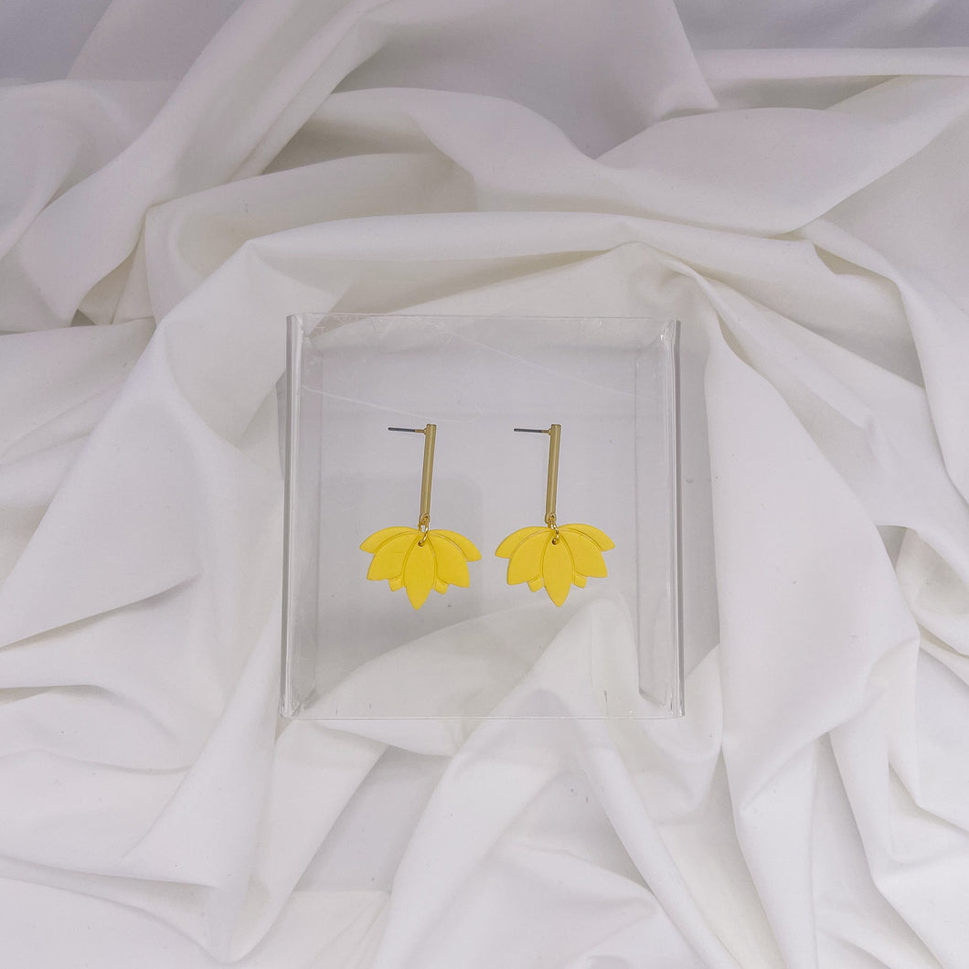 Lotus Flower Drop Dangle | Statement Earrings
