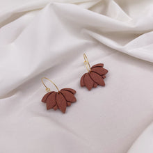 Load image into Gallery viewer, Lotus Flower Hoop | Dangle Statement Earrings
