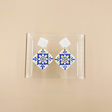 Load image into Gallery viewer, PRE-ORDER | Azulejo Tile Statement Dangle Earrings
