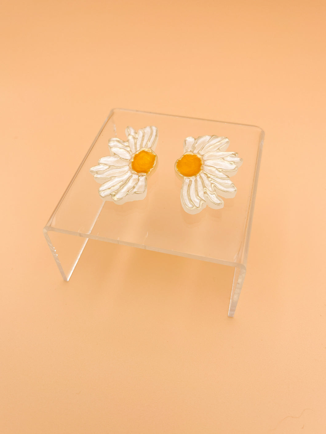 Daisy Stained Glass Clay Statement Stud Earring