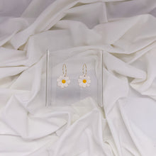 Load image into Gallery viewer, Chrysanthemum Flower Hoop | Polymer Clay Dangle Statement Earrings
