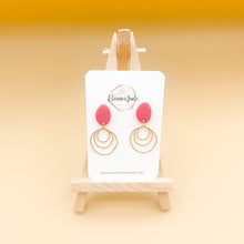 Load image into Gallery viewer, Pebble Dangle w/ Nested Circle Charm | Dangle Statement Earrings
