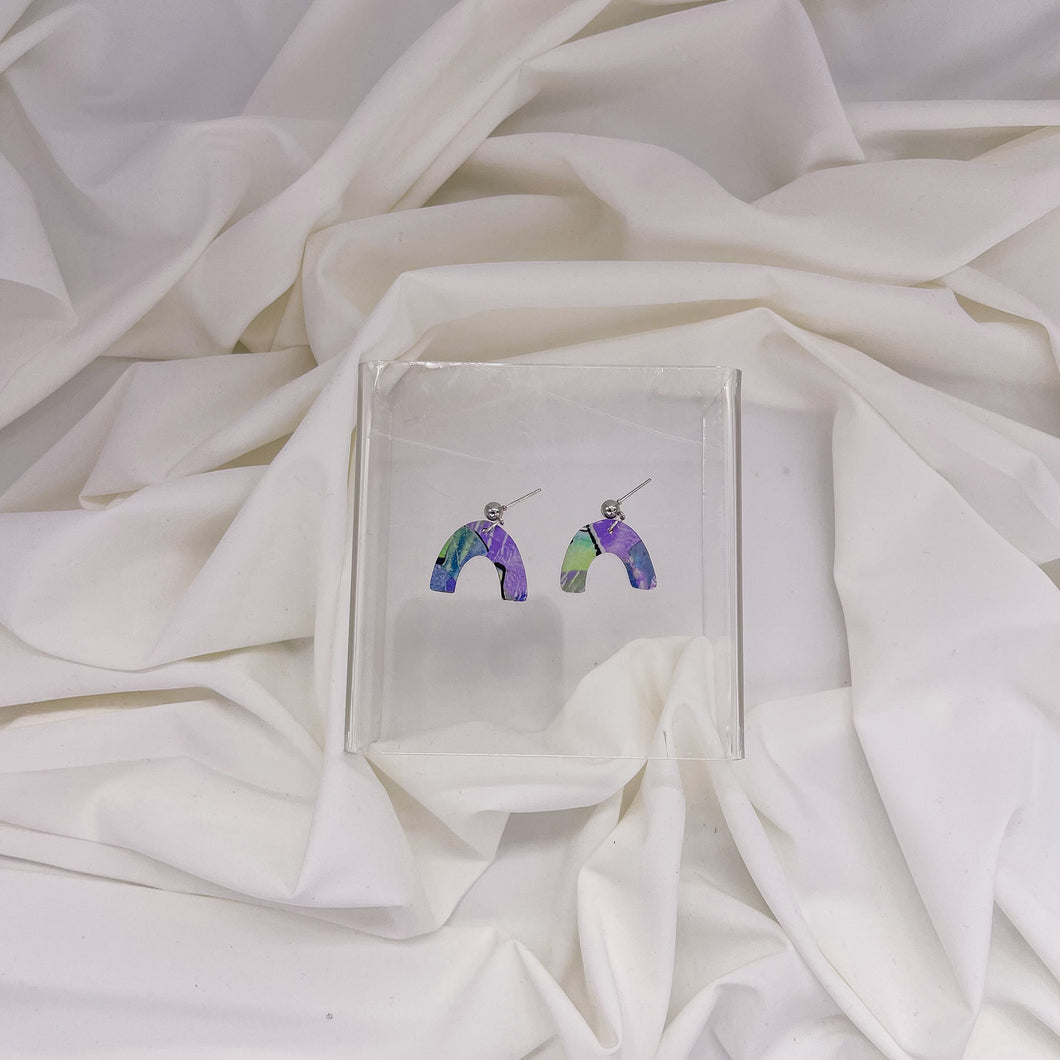 Lavender Watercolor Mini Arch Earrings | Dangle Statement Earrings