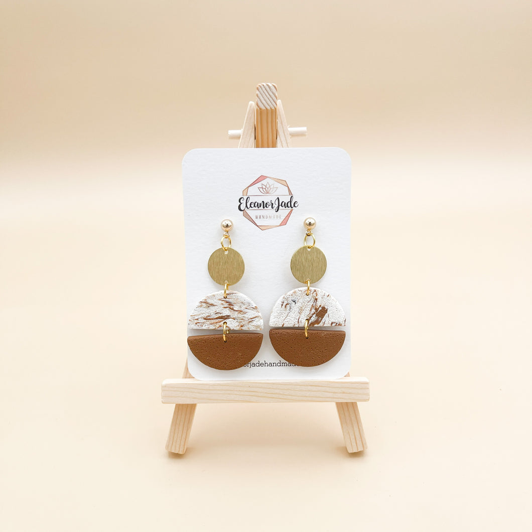 NIA | Brown Marble Clay Earrings