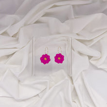 Load image into Gallery viewer, Chrysanthemum Flower Hoop | Polymer Clay Dangle Statement Earrings
