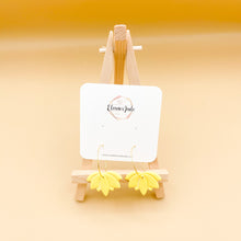 Load image into Gallery viewer, Lotus Flower Hoop | Dangle Statement Earrings
