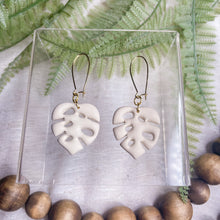 Load image into Gallery viewer, Natural Monstera Leaf | Dangle Statement Earrings
