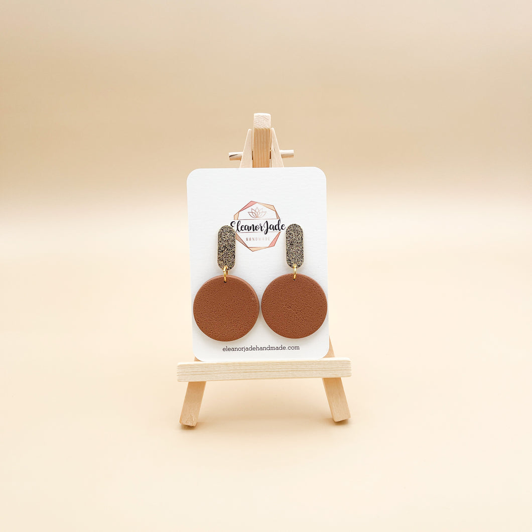 Terracotta Circle Clay Dangle Earring