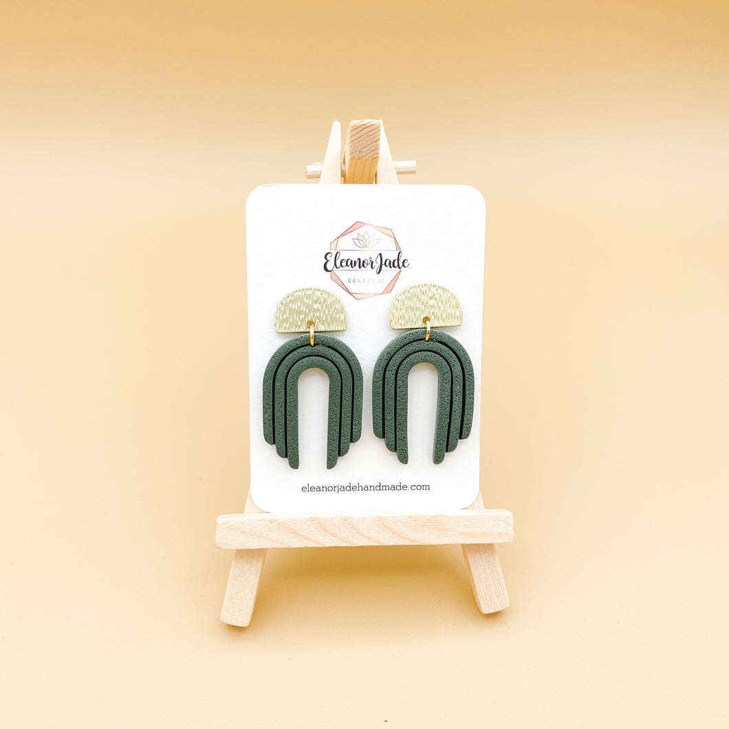 Evergreen Mini Rainbow Arch | Dangle Statement Earrings