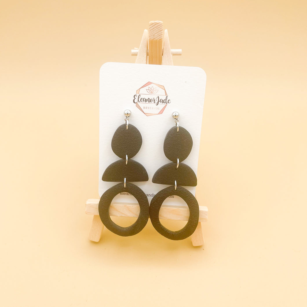 Organic Circle +Semi Circle | Dangle Statement Earrings