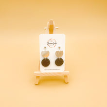 Load image into Gallery viewer, Black Circle + Charm | Dangle | Statement Earrings
