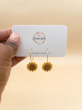 Load image into Gallery viewer, Sunflower Hoop Earrings
