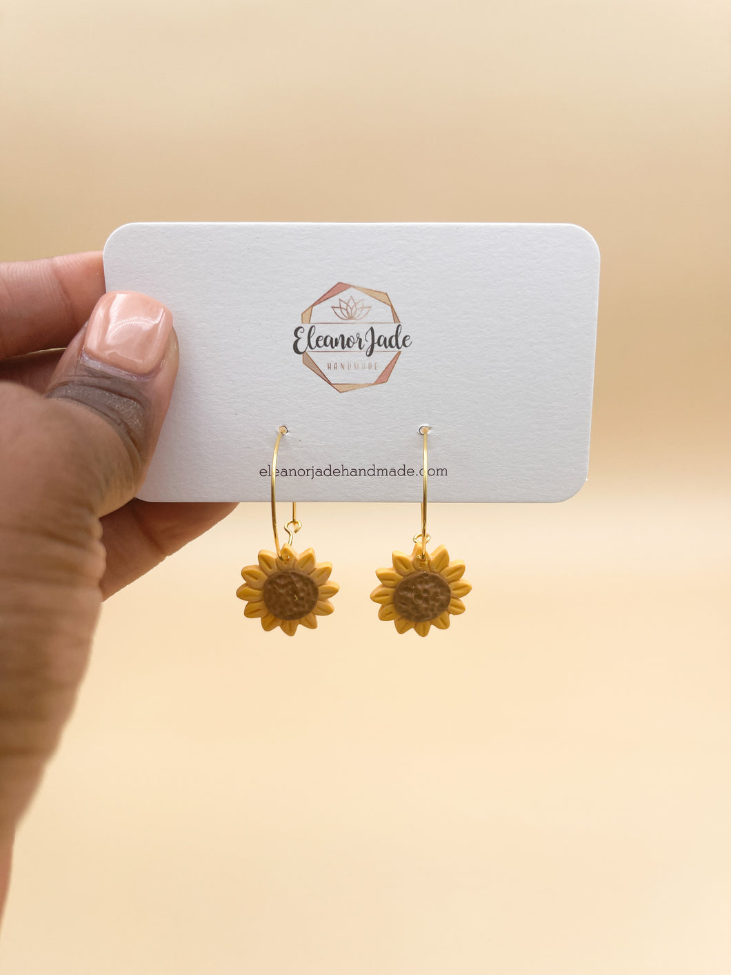 Sunflower Hoop Earrings
