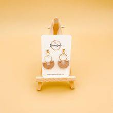 Load image into Gallery viewer, Dainty Arch w/ Open Circle Charm | Dangle Statement Earrings
